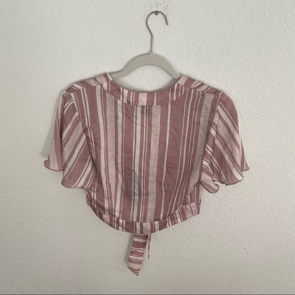 NWT. SHOW ME YOUR MUMU Women’s Small Pink Striped “Arie” Crop Top - Picture 5 of 8